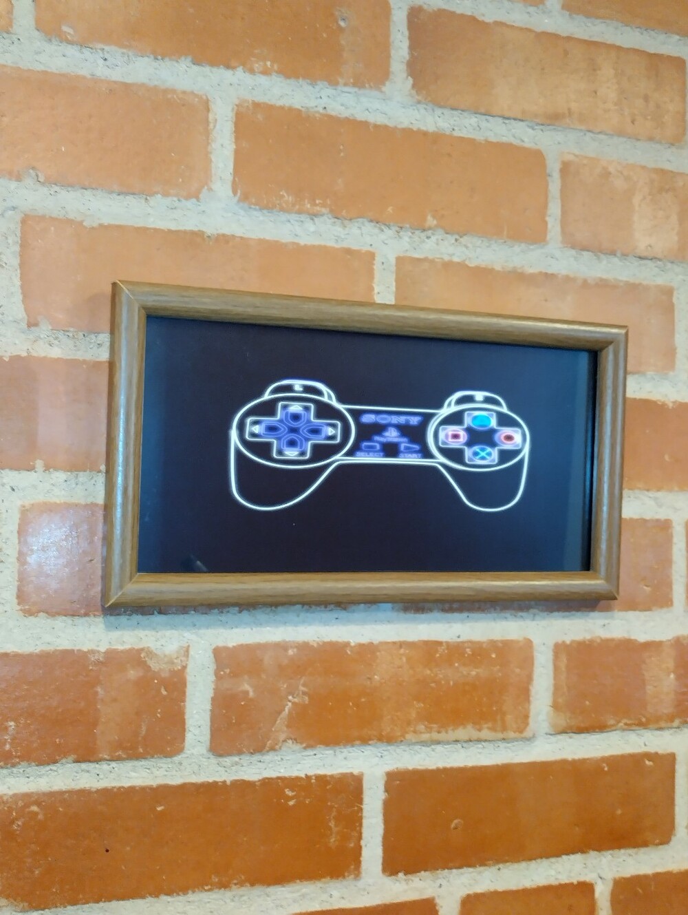 Neon PlayStation 1 PS1 Controller Framed Art Print By Neon Nicho